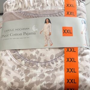 New! Carole Hochman Beige/cream animal print Pajama Set XXL